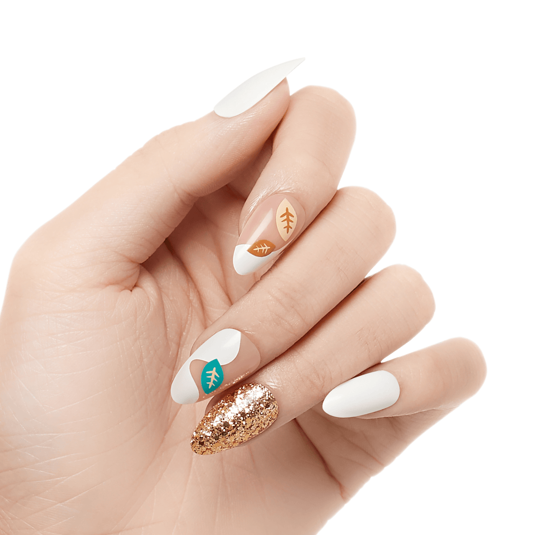 KISS Voguish Fantasy Press On Glue Nails - Foliage