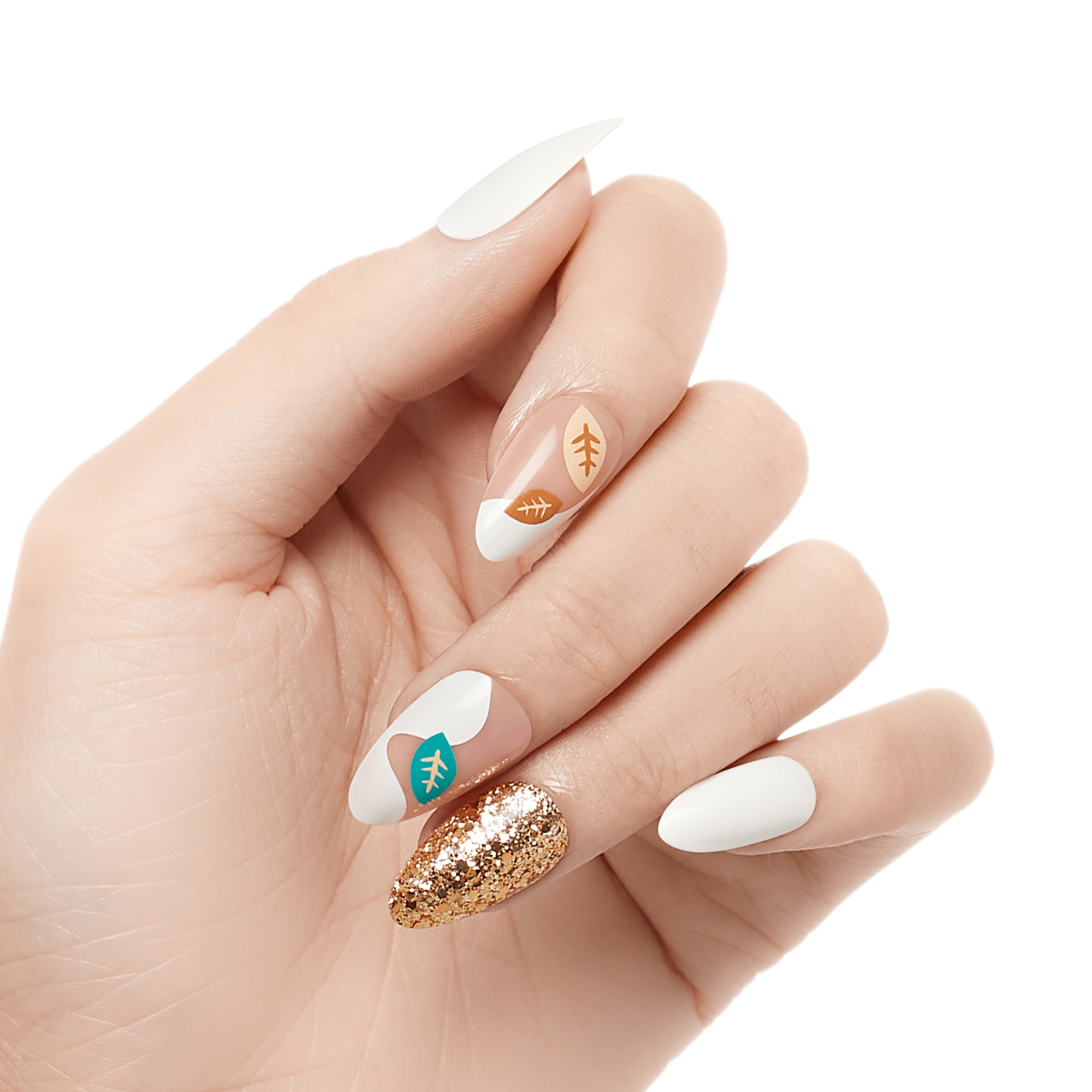 KISS Voguish Fantasy Press On Glue Nails - Foliage