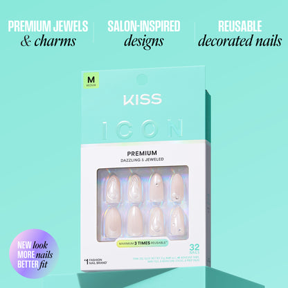 KISS ICON Press On Glue Nails - Vibrant