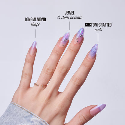 KISS LUXE Press On Glue Nails - Jasmine Skies