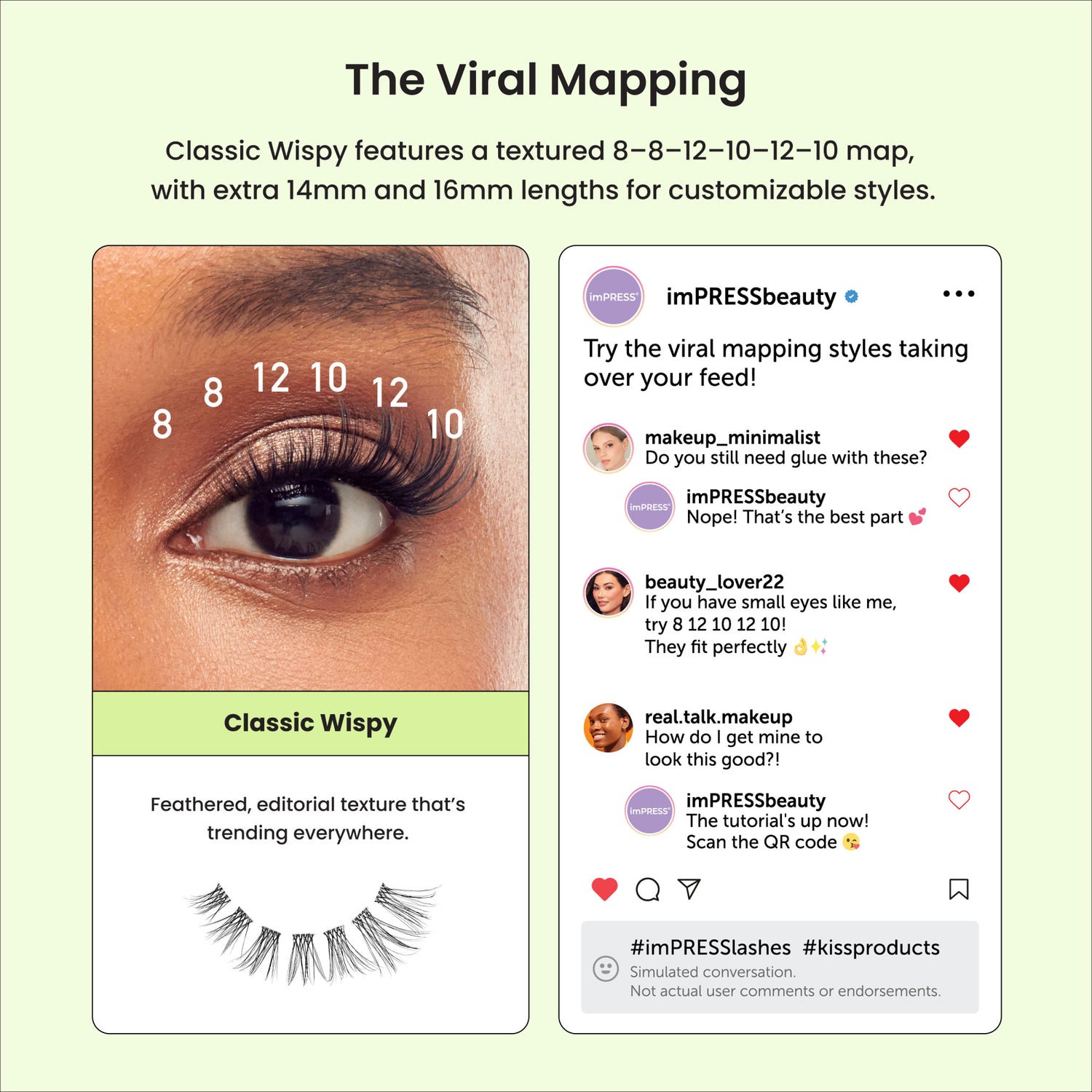 imPRESS Pre-Glued Individual Lashes Multipack, Classic Wispy, 60 Lash Clusters