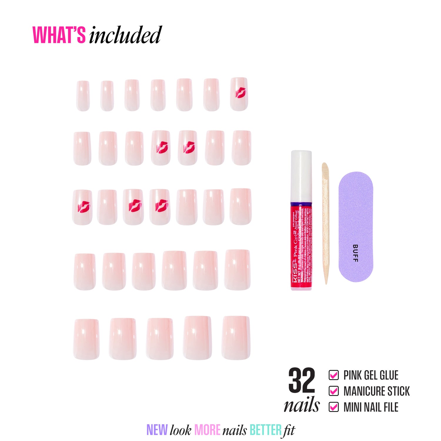 KISS LOVE Design Press On Glue Nails - Season of Love