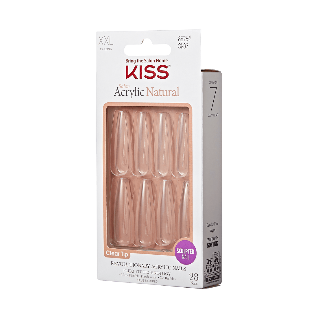 KISS Salon Acrylic Natural Press On Glue Nails - Be Natural