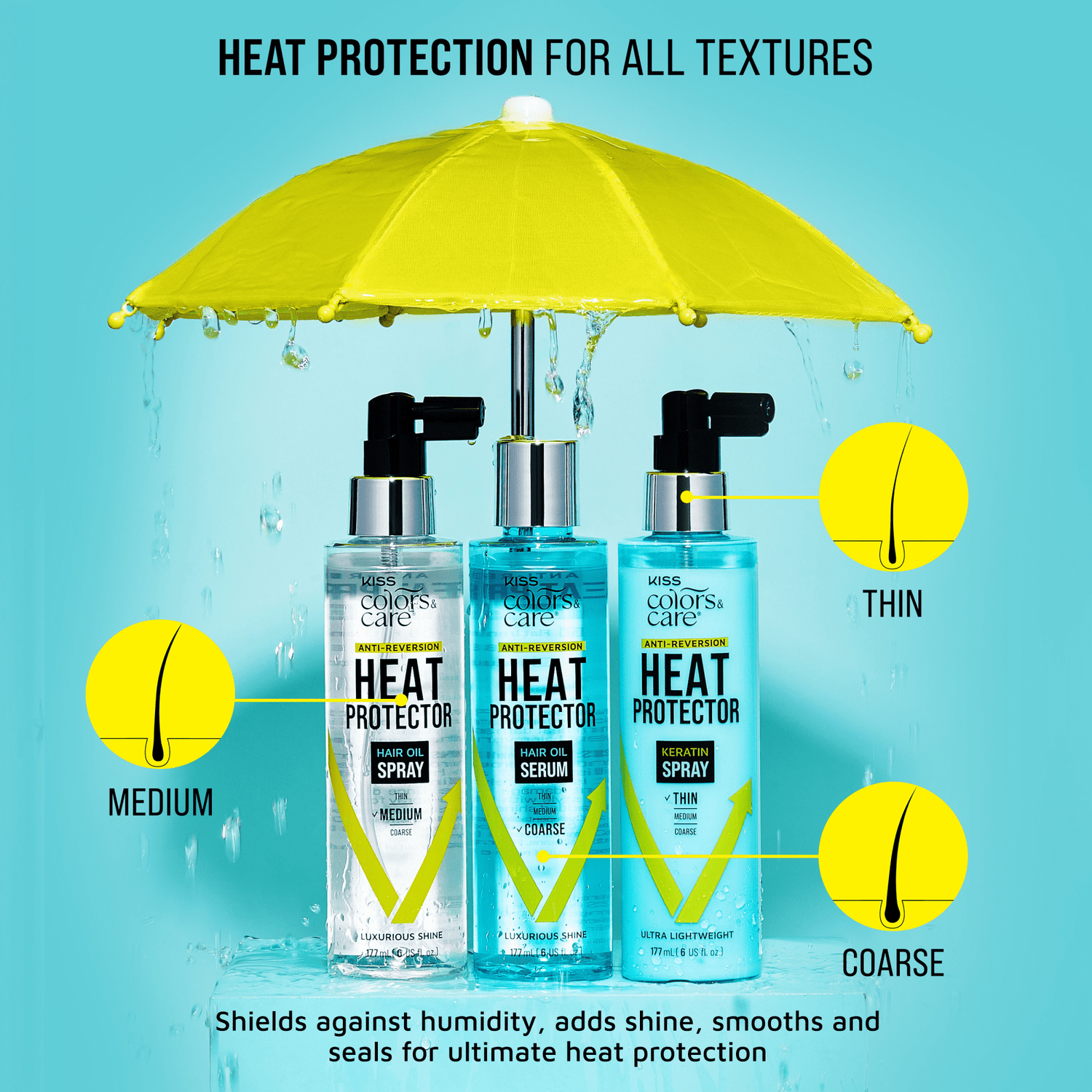 KISS Colors &amp; Care Anti-Reversion Heat Protector Hair Oil Serum