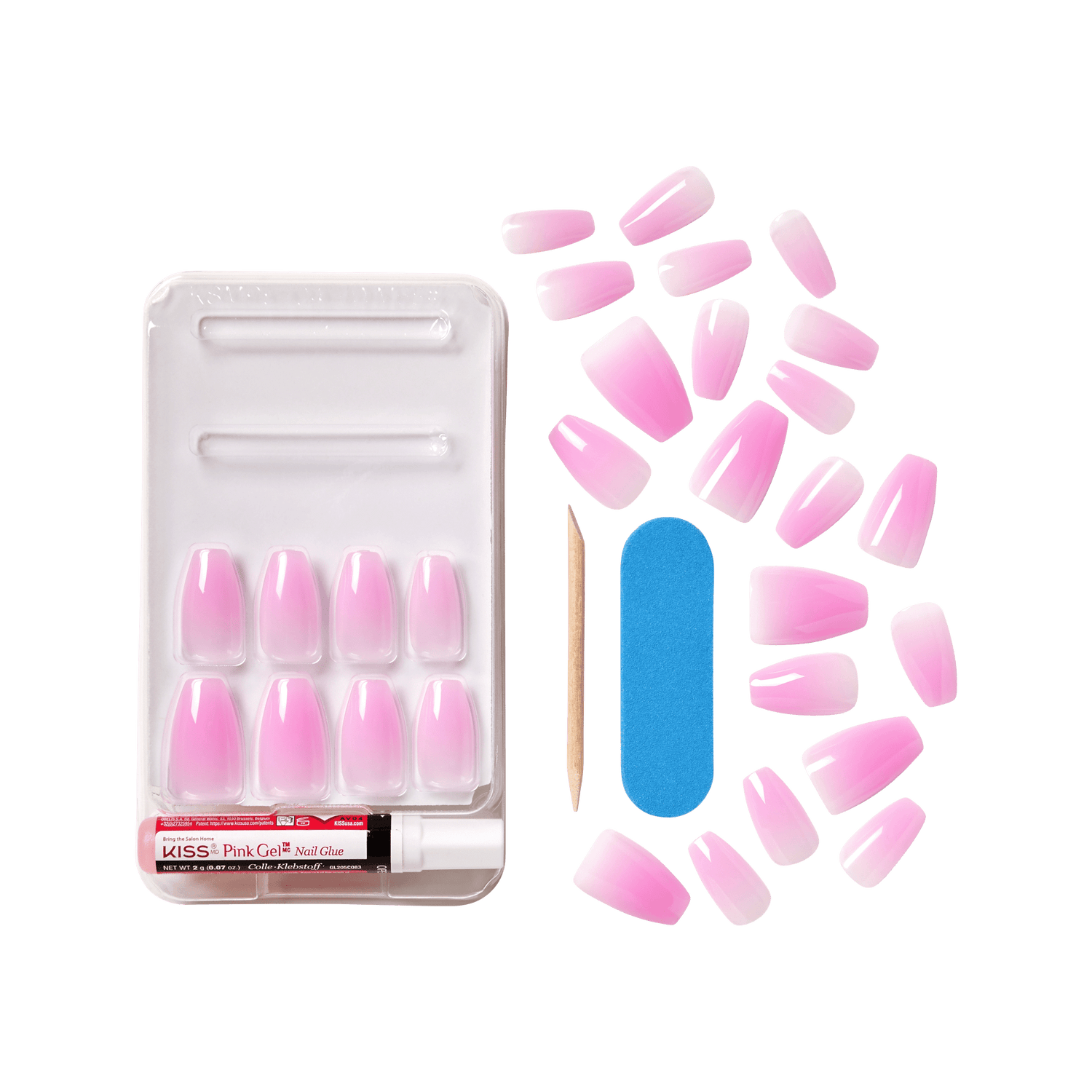 KISS Gel Fantasy Jelly Color Press On Glue Nails - Jelly Case