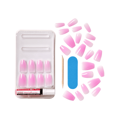KISS Gel Fantasy Jelly Color Press On Glue Nails - Jelly Case
